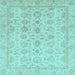 Square Oriental Light Blue Traditional Rug, abs3955lblu