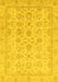 Machine Washable Oriental Yellow Traditional Rug, wshabs3955yw