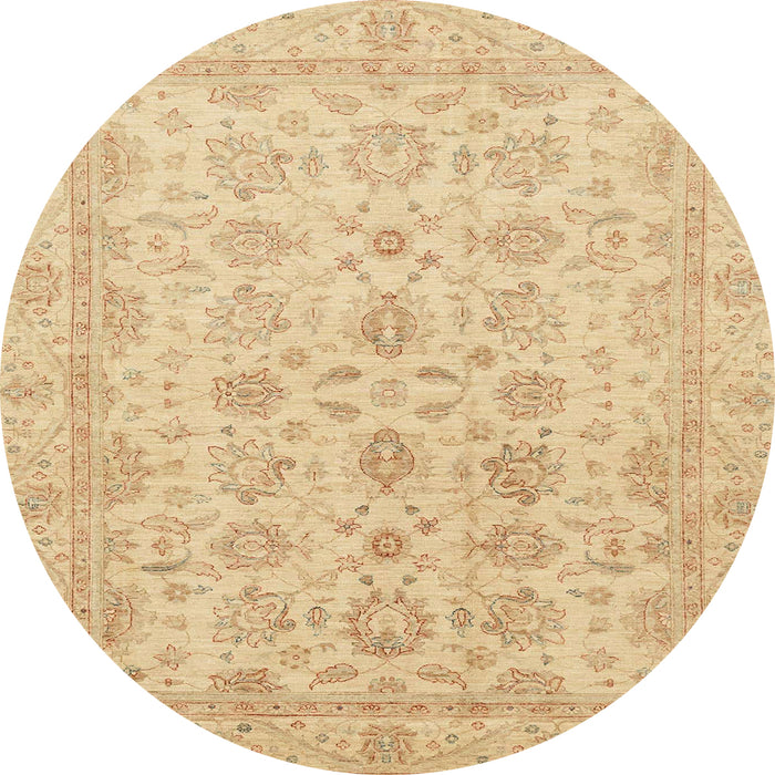 Round Abstract Orange Oriental Rug, abs3955