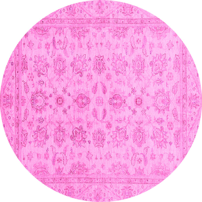 Round Oriental Pink Traditional Rug, abs3955pnk