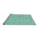 Sideview of Machine Washable Oriental Light Blue Traditional Rug, wshabs3955lblu