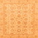 Square Oriental Orange Traditional Rug, abs3955org