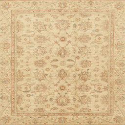Square Abstract Orange Oriental Rug, abs3955
