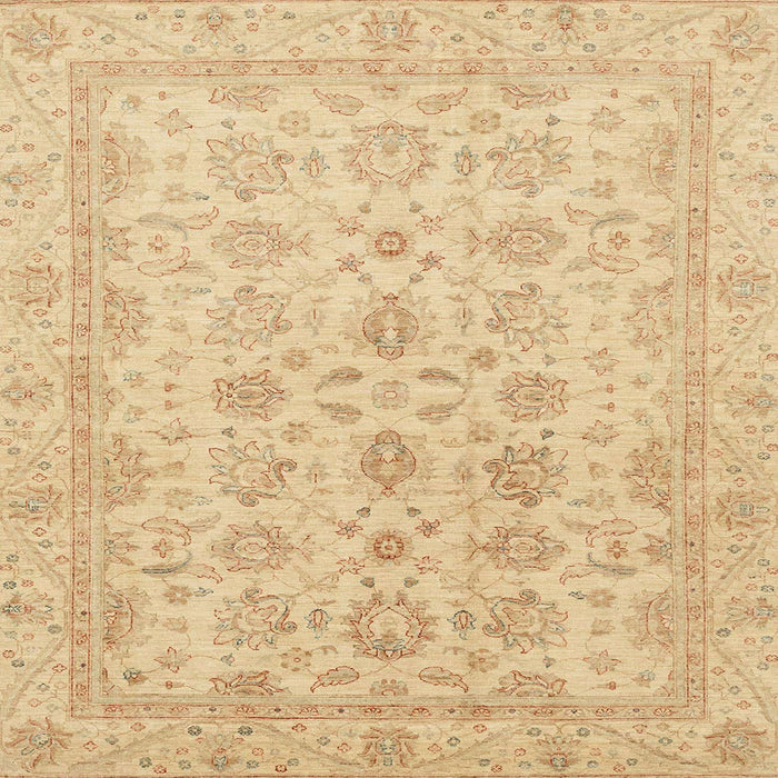 Square Abstract Orange Oriental Rug, abs3955