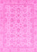 Machine Washable Oriental Pink Traditional Rug, wshabs3955pnk