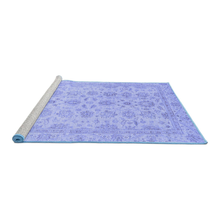 Sideview of Machine Washable Oriental Blue Traditional Rug, wshabs3955blu