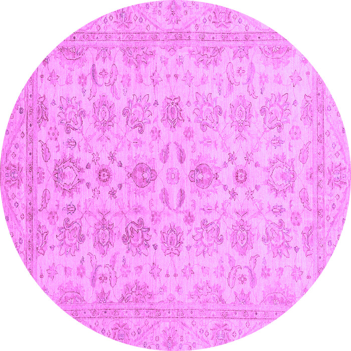 Round Oriental Purple Traditional Rug, abs3955pur
