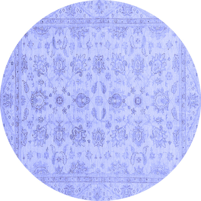 Round Oriental Blue Traditional Rug, abs3955blu