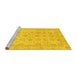 Sideview of Machine Washable Oriental Yellow Traditional Rug, wshabs3955yw