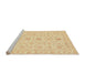 Sideview of Machine Washable Abstract Mustard Yellow Rug, wshabs3956