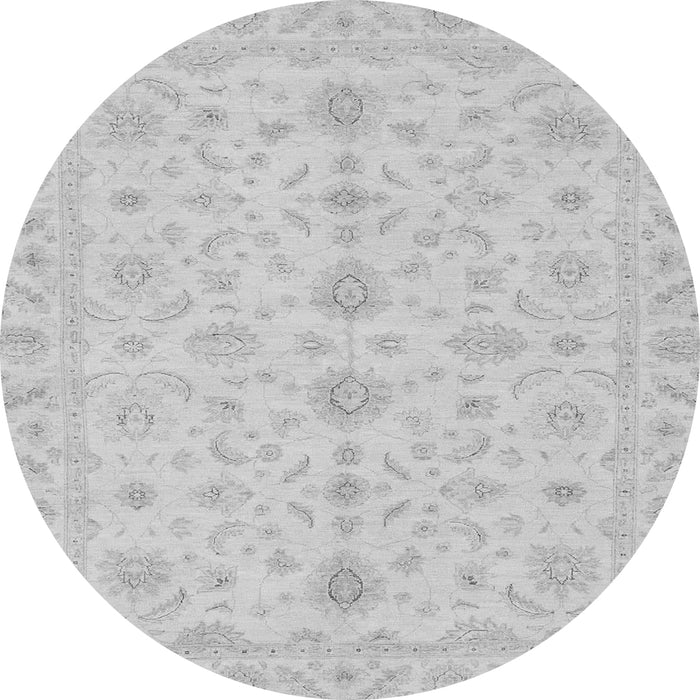 Round Machine Washable Oriental Gray Traditional Rug, wshabs3956gry