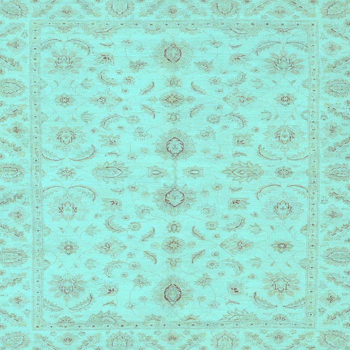Square Machine Washable Oriental Light Blue Traditional Rug, wshabs3956lblu