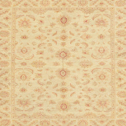 Square Abstract Mustard Yellow Oriental Rug, abs3956