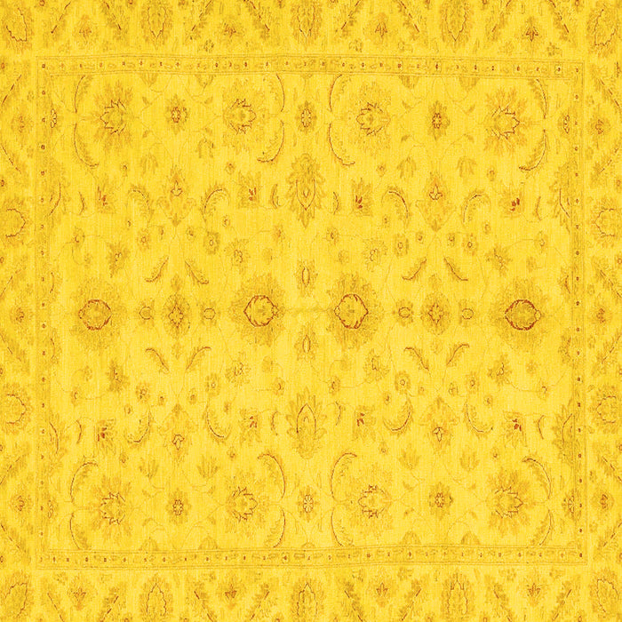 Square Oriental Yellow Traditional Rug, abs3956yw