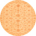 Round Oriental Orange Traditional Rug, abs3956org