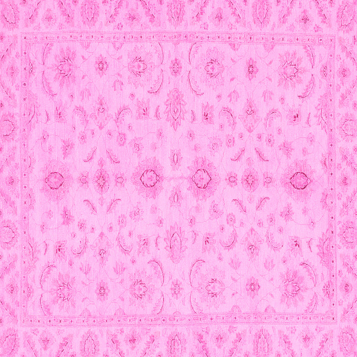 Square Machine Washable Oriental Pink Traditional Rug, wshabs3956pnk