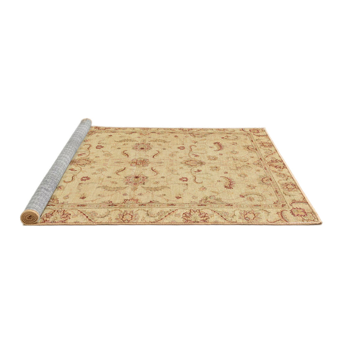 Sideview of Machine Washable Abstract Orange Rug, wshabs3957