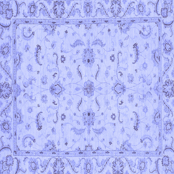 Square Machine Washable Oriental Blue Traditional Rug, wshabs3957blu