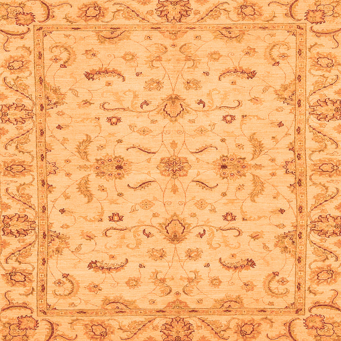 Square Oriental Orange Traditional Rug, abs3957org