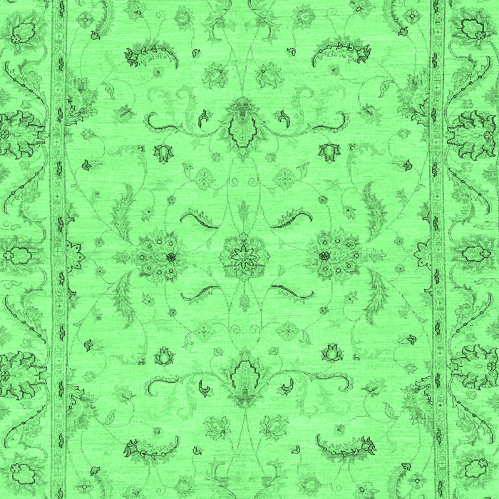 Machine Washable Oriental Emerald Green Traditional Area Rugs, wshabs3957emgrn