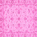 Square Machine Washable Oriental Pink Traditional Rug, wshabs3957pnk