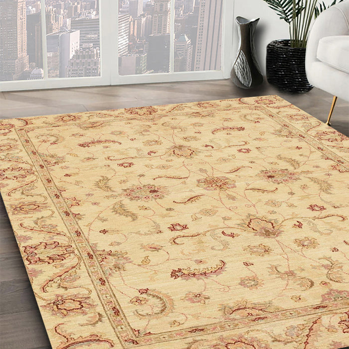 Abstract Orange Oriental Rug in Family Room, abs3957
