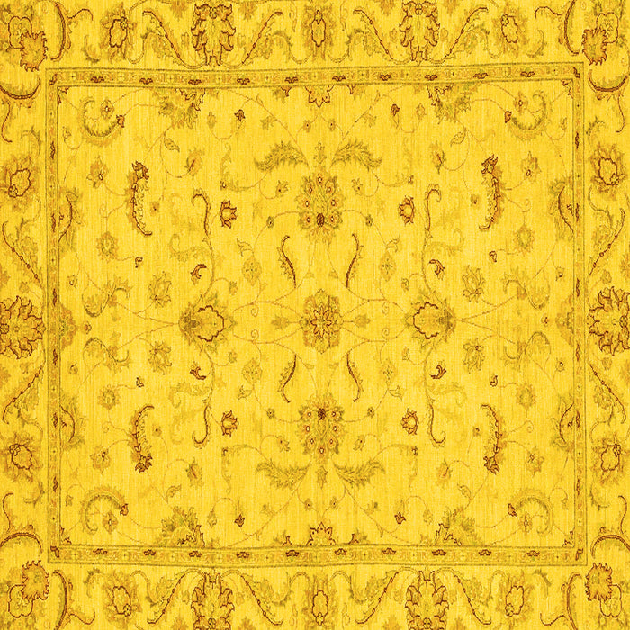 Square Machine Washable Oriental Yellow Traditional Rug, wshabs3957yw