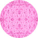 Round Oriental Pink Traditional Rug, abs3957pnk