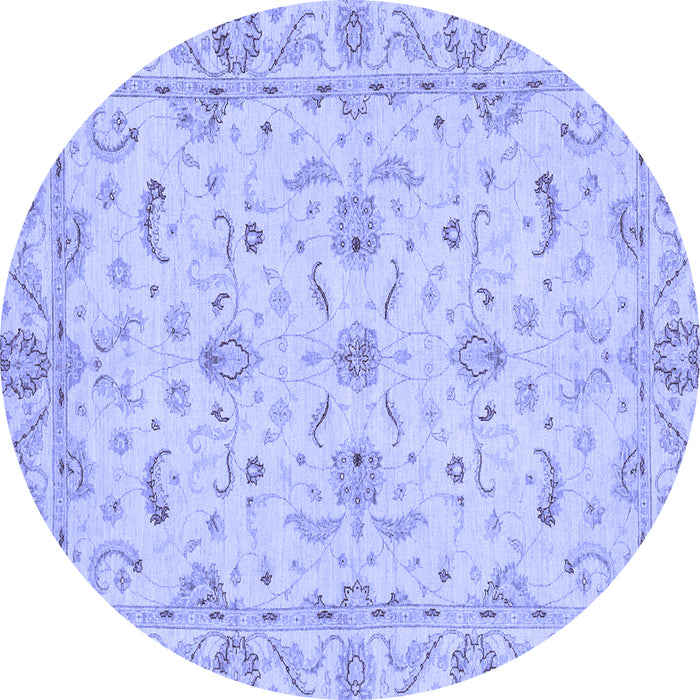 Round Oriental Blue Traditional Rug, abs3957blu