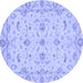 Round Oriental Blue Traditional Rug, abs3957blu