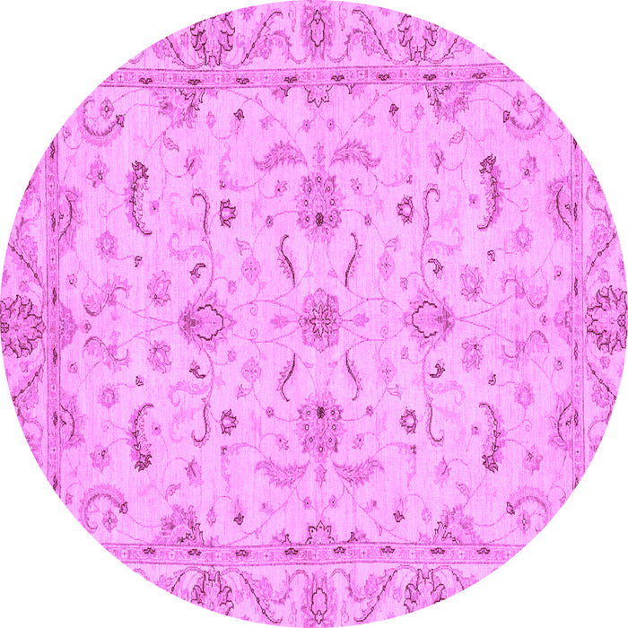 Round Machine Washable Oriental Purple Traditional Area Rugs, wshabs3957pur