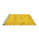 Sideview of Machine Washable Oriental Yellow Traditional Rug, wshabs3957yw