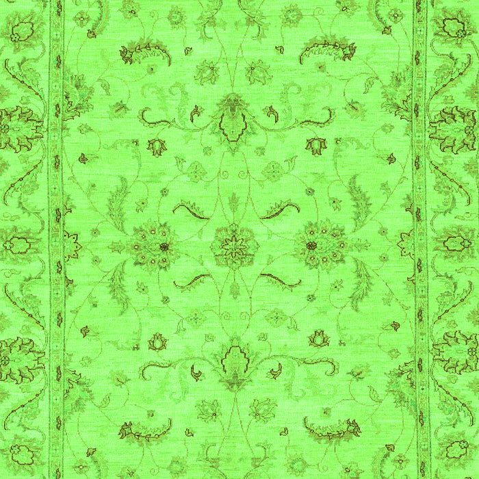 Machine Washable Oriental Green Traditional Area Rugs, wshabs3957grn