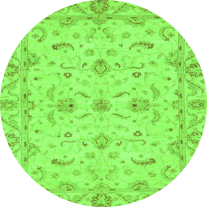 Round Oriental Green Traditional Rug, abs3957grn