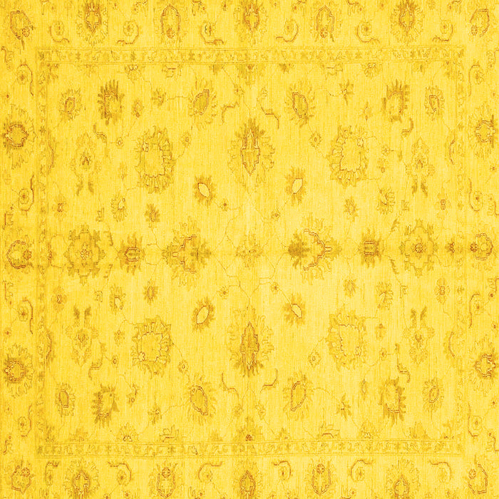 Square Oriental Yellow Traditional Rug, abs3958yw