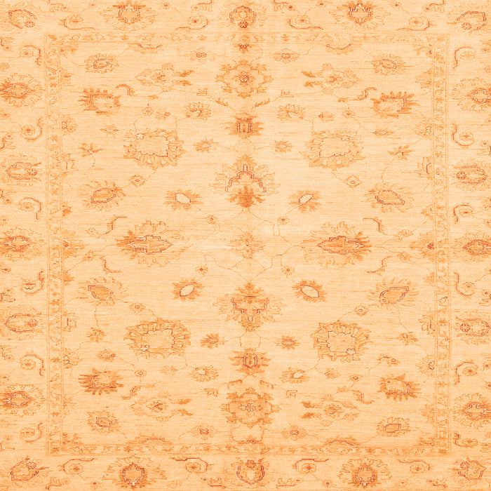 Square Machine Washable Oriental Orange Traditional Area Rugs, wshabs3958org