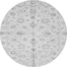 Round Oriental Gray Traditional Rug, abs3958gry