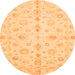 Round Oriental Orange Traditional Rug, abs3958org