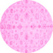 Round Oriental Pink Traditional Rug, abs3958pnk