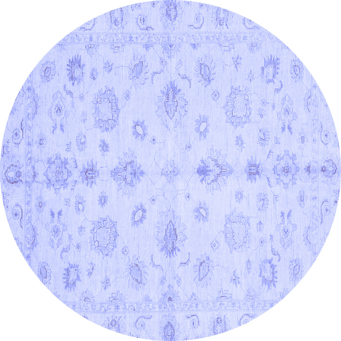 Round Oriental Blue Traditional Rug, abs3958blu
