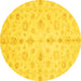 Round Oriental Yellow Traditional Rug, abs3958yw