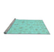 Sideview of Machine Washable Oriental Light Blue Traditional Rug, wshabs3958lblu