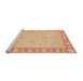 Sideview of Machine Washable Abstract Yellow Rug, wshabs3959