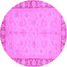 Round Oriental Purple Traditional Rug, abs3959pur