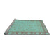 Sideview of Machine Washable Oriental Light Blue Traditional Rug, wshabs3959lblu