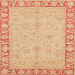 Square Abstract Yellow Oriental Rug, abs3959