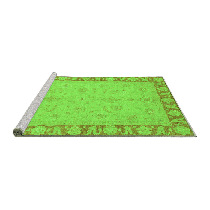 Sideview of Machine Washable Oriental Green Traditional Area Rugs, wshabs3959grn