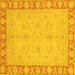 Square Oriental Yellow Traditional Rug, abs3959yw