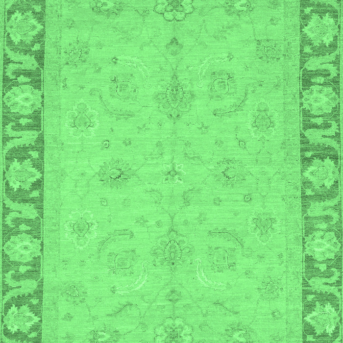Machine Washable Oriental Emerald Green Traditional Area Rugs, wshabs3959emgrn