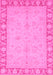 Machine Washable Oriental Pink Traditional Rug, wshabs3959pnk